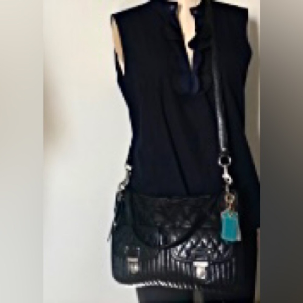 Coach black quilted black poppy crossbody